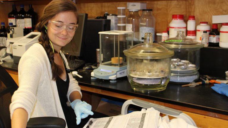 bioprocessing student in the main lab