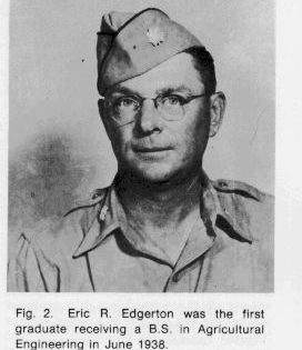 Photo: Head shot of Eric Edgerton who was the first graduate to receive a BS in Agriculture Engineering in 1938